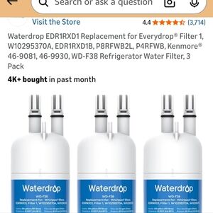 Waterdrop Refrigerator Water Filter 3 Pack. Never Opened. No Longer Need.